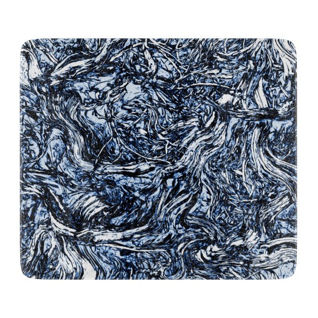 Abstraktes Muster der Navy Blue Nature Schneidebrett (Vorderseite)