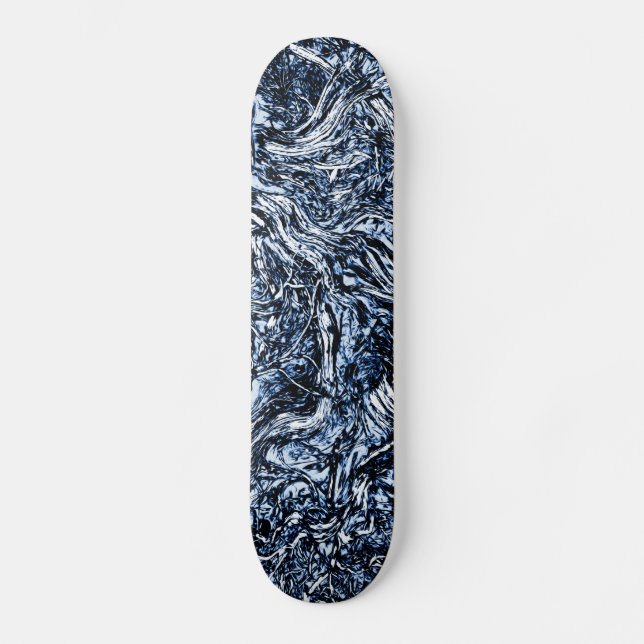 Abstraktes Muster der Navy Blue Nature Skateboard (Vorderseite)