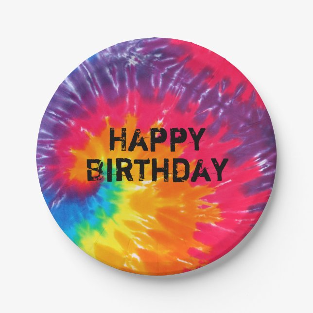 abstraktes Muster der psychedelischen gefärbte Kra Pappteller (Vorderseite)