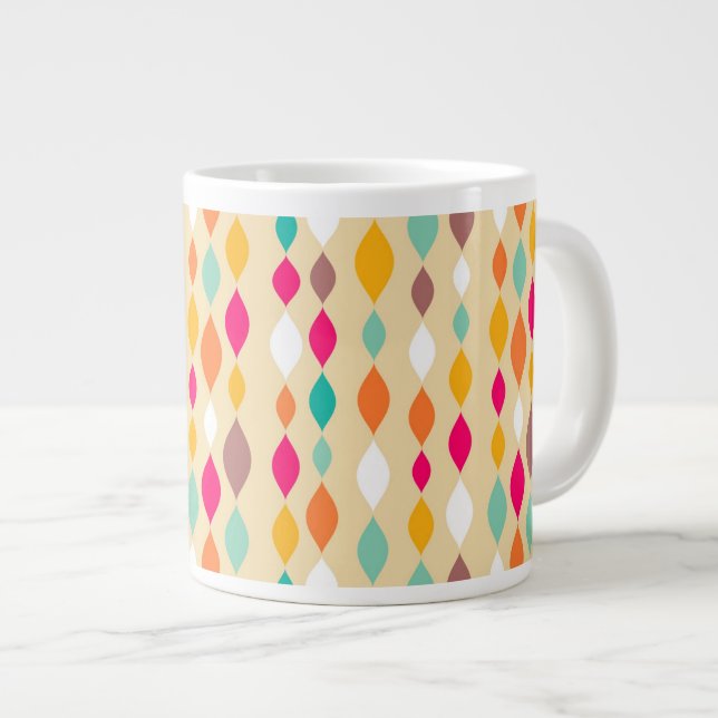 Abstraktes Muster der Retro Art Jumbo-Tasse (Vorderseite Rechts)