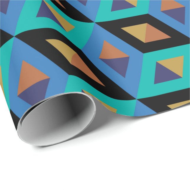 Abstraktes Muster der Retro Geometric Artistic #34 Geschenkpapier (Rolleneckpunkt)