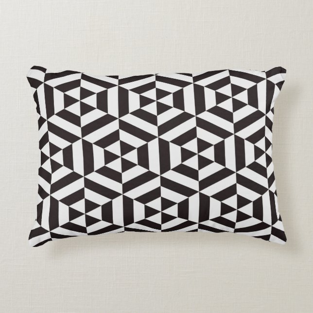 Abstraktes Muster des geometrischen Hexagon-Quatts Dekokissen (Vorderseite)