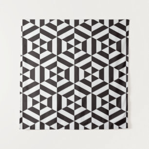 Abstraktes Muster des geometrischen Hexagon-Quatts Wandteppich