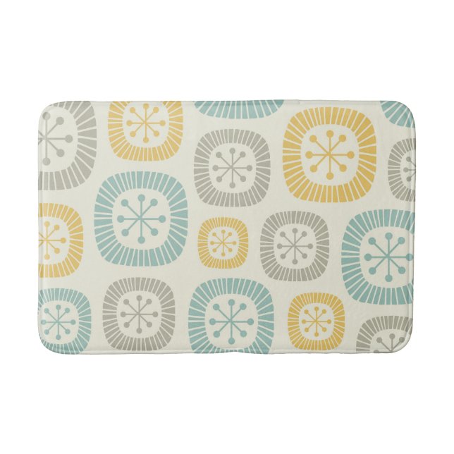 Abstraktes Muster des modernen Atomzeitalters Mitt Badematte (Vorderseite)