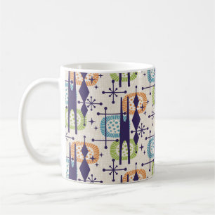 Abstraktes Muster des modernen Atomzeitalters Mitt Kaffeetasse