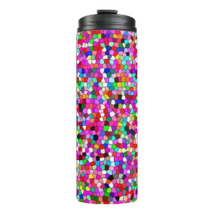 abstraktes Muster, farbige Mosaik-Tapete, Geometri Thermosbecher