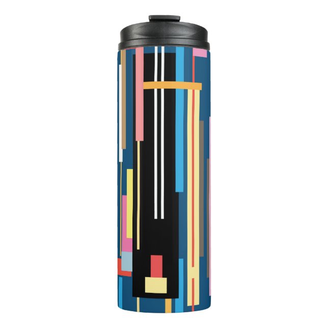 Abstraktes Muster für den Bright Strip Thermosbecher (Vorderseite)
