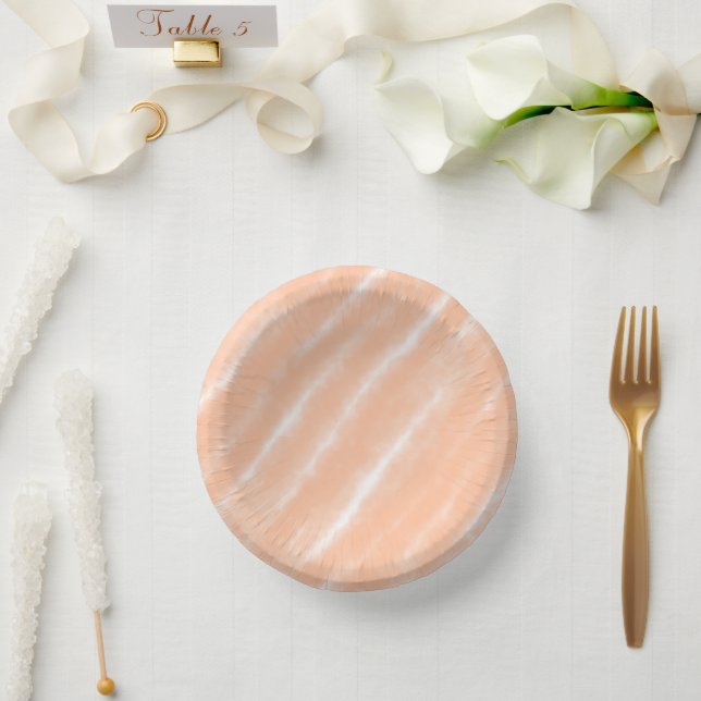 Abstraktes Muster für die Farbflora des Peach Fuzz Pappteller (Hochzeit)