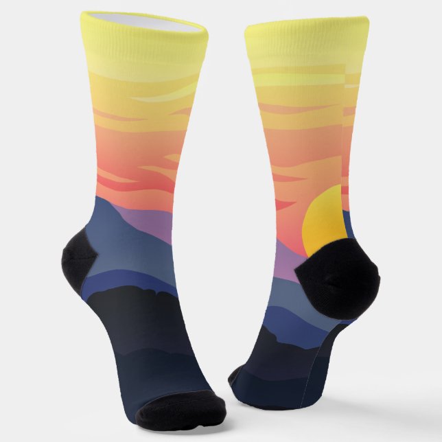 Abstraktes Muster für die Sonnenuntergangsanzeige Socken (Gewinkelt)