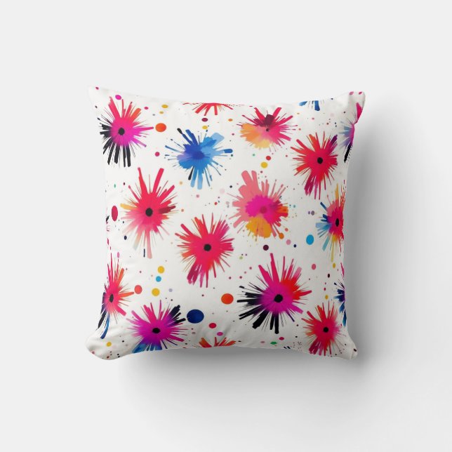 Abstraktes Muster für einen lebendigen Burst Kissen (Vorderseite)