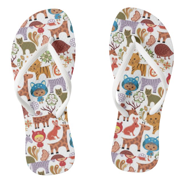Abstraktes Muster für Kinder und Tiere Flip Flops (Fußbett)