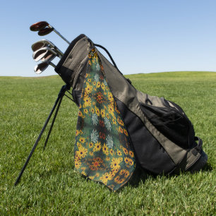 Abstraktes Muster für Mit Augen Susan Field-Blume Golfhandtuch