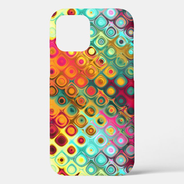 Abstraktes Muster für Red Liquid Rainbow Dots Case (Rückseite)