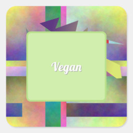Abstraktes Muster für vegane Ernährungsanforderung Quadratischer Aufkleber