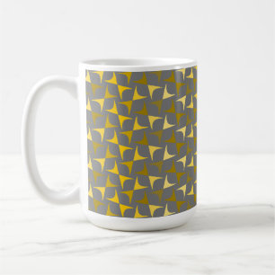 Abstraktes Muster gelb und grau Kaffeetasse