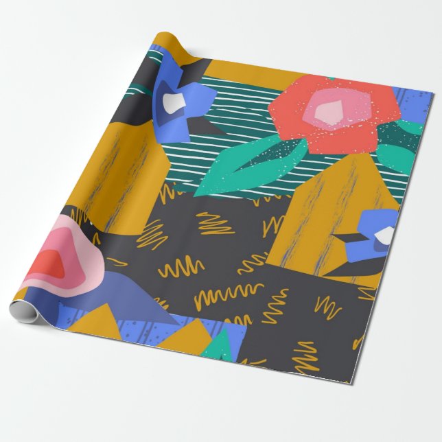 Abstraktes Muster Geschenkpapier (Ungerollt)
