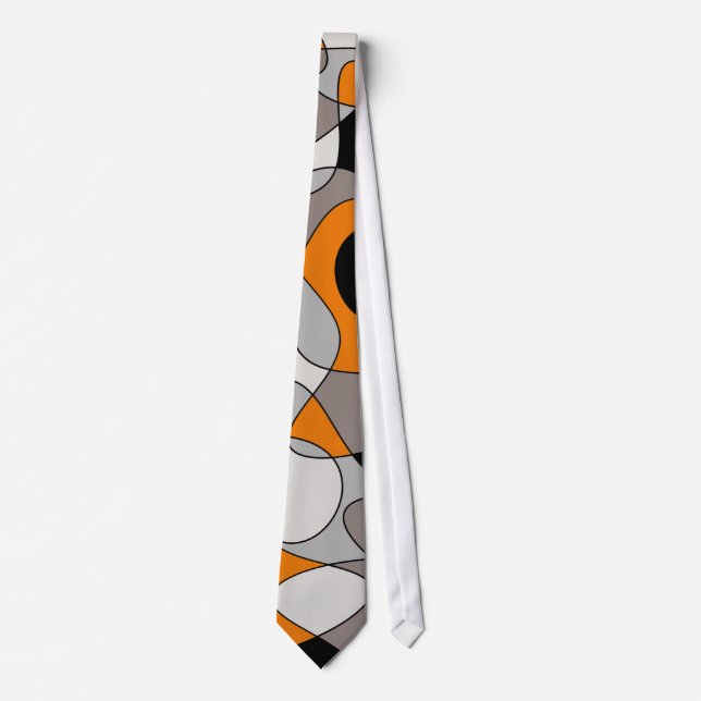 Abstraktes Muster - grau und orange. Krawatte (Vorderseite)