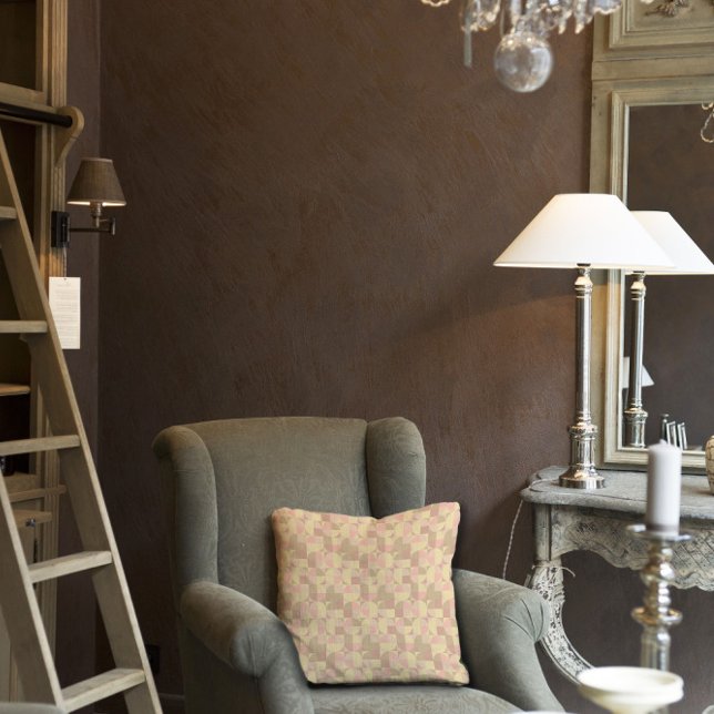 Abstraktes Muster graue rosa Beige Kissen (Von Creator hochgeladen)