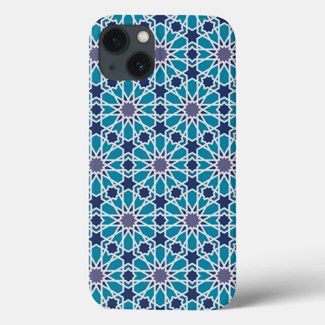 Abstraktes Muster in Blau und Grau Case-Mate iPhone Hülle (Rückseite)