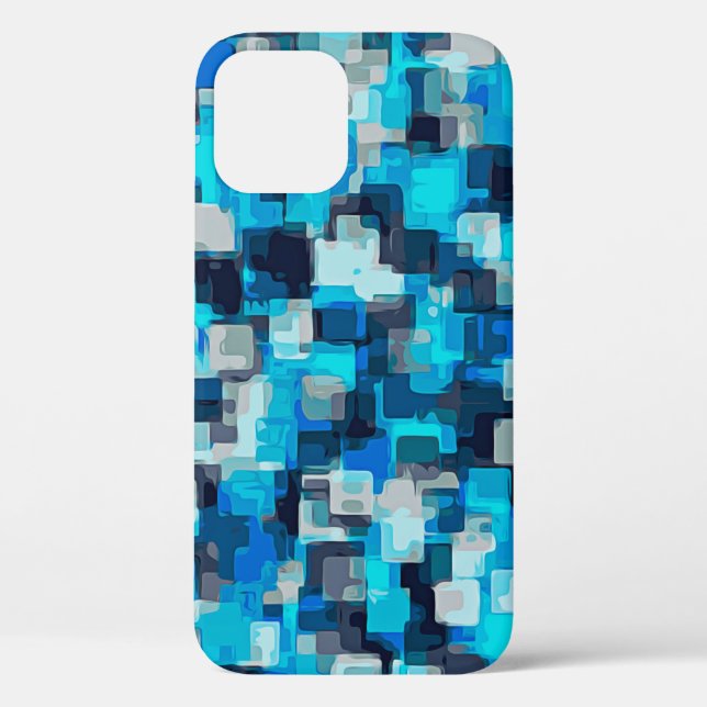 abstraktes Muster in blau und schwarz Case-Mate iPhone Hülle (Rückseite)