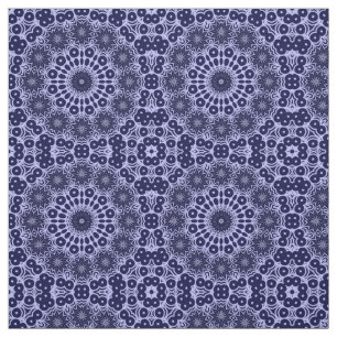 Abstraktes Muster in Blau und Weiß - Stoffe
