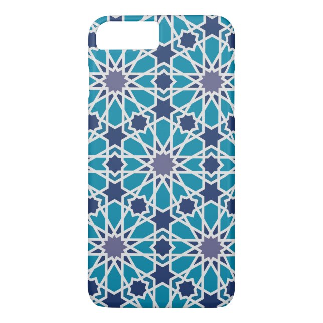 Abstraktes Muster in Blauem und in Grauem Case-Mate iPhone Hülle (Rückseite)