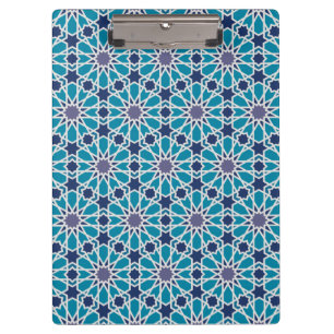 Abstraktes Muster in Blauem und in Grauem Klemmbrett