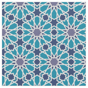 Abstraktes Muster in Blauem und in Grauem Stoff