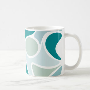 Abstraktes Muster in blauen Farbtönen Kaffeetasse