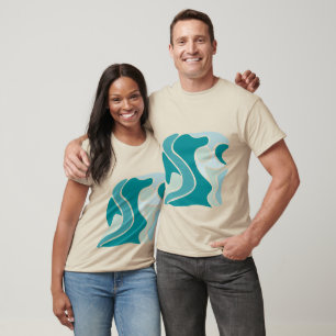 Abstraktes Muster in blauen Farbtönen T-Shirt