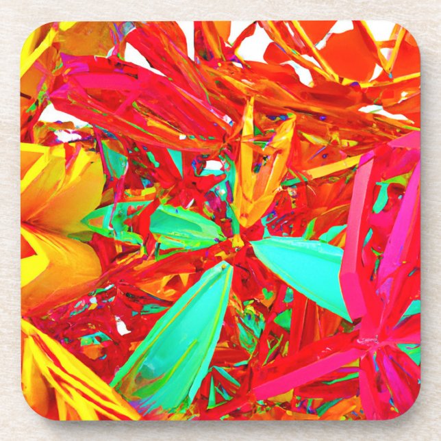 Abstraktes Muster in lebhaften Farben Getränkeuntersetzer (Vorderseite)