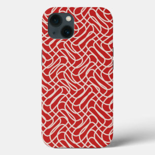 Abstraktes Muster in Rot und Creme Case-Mate iPhone Hülle
