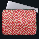 Abstraktes Muster in Rot und Creme Laptopschutzhülle<br><div class="desc">Abstrakte Linie - rot und creme.</div>
