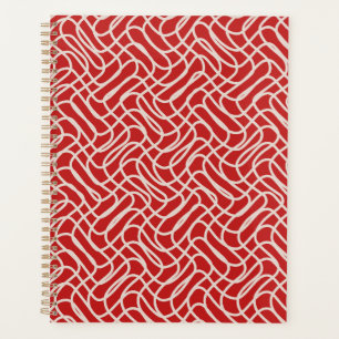 Abstraktes Muster in Rot und Creme Planer