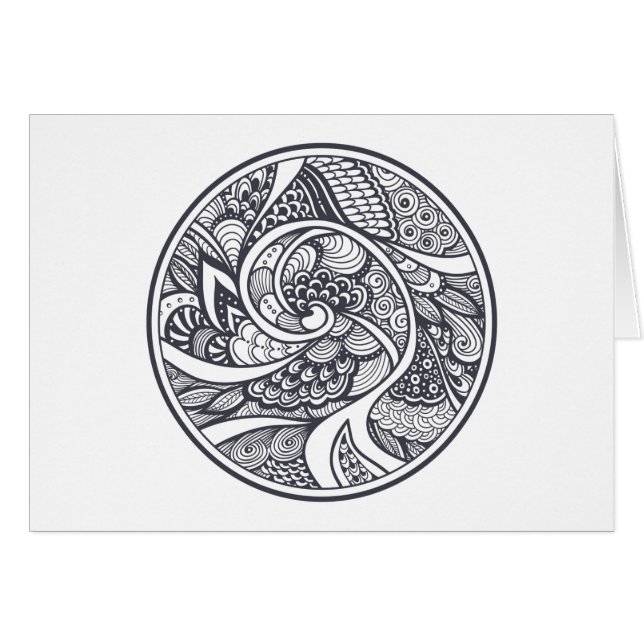 Abstraktes Muster in Zen-Gekritzel Art (Vorderseite (Horizontal))