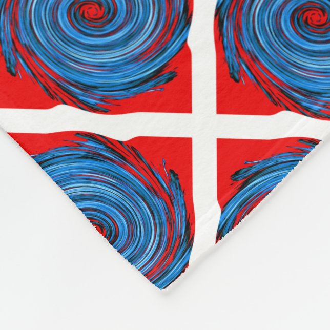 Abstraktes Muster mit blauem Swirl Fleecedecke (Ecke)