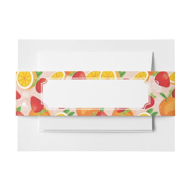 Abstraktes Muster mit Erdbeere Einladungsbanderole (Vorderseite Beispiel)