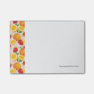 Abstraktes Muster mit Erdbeere Post-it Klebezettel