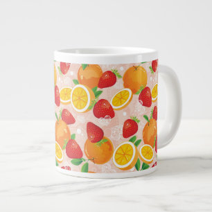 Abstraktes Muster mit Erdbeeren Jumbo-Tasse