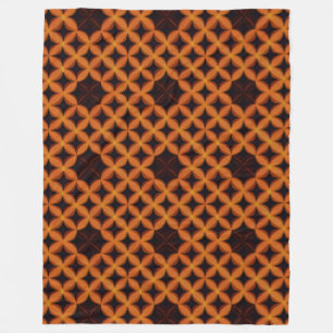 Abstraktes Muster mit orangen geometrischen Blüten Fleecedecke