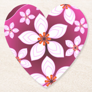 Abstraktes Muster mit rosa Blumen   Ästhetische Bl Untersetzer