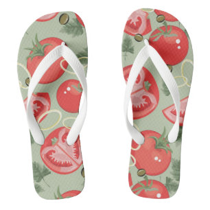 Abstraktes Muster mit Tomate Flip Flops