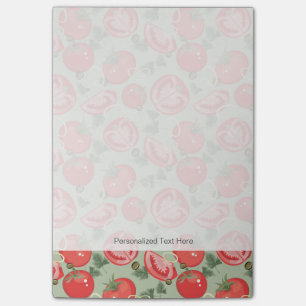 Abstraktes Muster mit Tomate Post-it Klebezettel