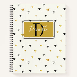 Abstraktes Muster Monogram Script Notizbuch