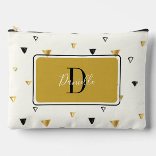 Abstraktes Muster Monogram Script Zubehörtasche