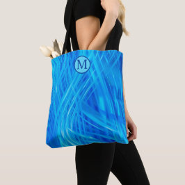 Abstraktes Muster-Monogramm mit wirbelndem blauem
