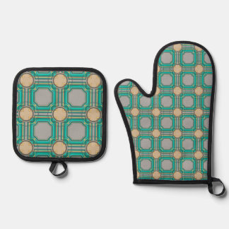 abstraktes Muster Ofenhandschuh & Topflappen-Set
