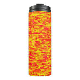 Abstraktes Muster Orange Gelb Thermosbecher