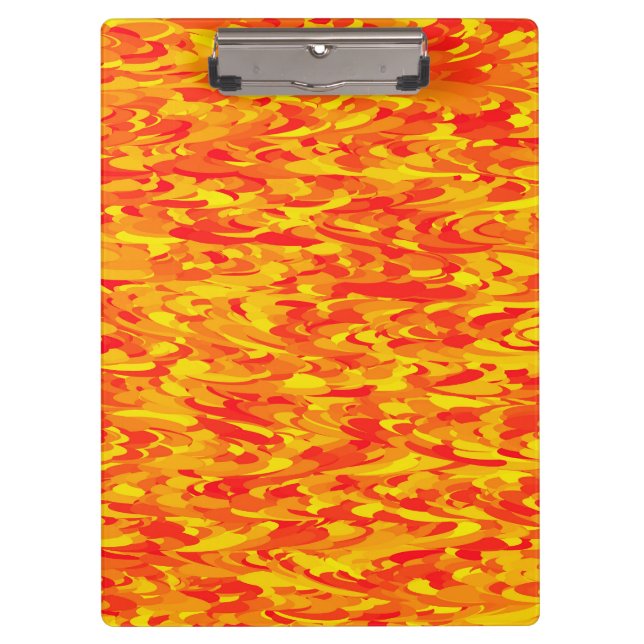 Abstraktes Muster Orange Red Gelb Klemmbrett (Vorderseite)
