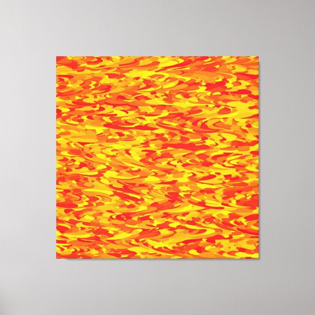 Abstraktes Muster Orange Red Gelb Leinwanddruck (Vorderseite)